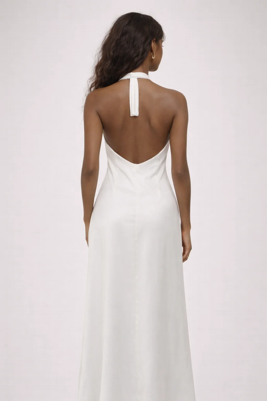 Lucia Rosette Halter Satin Gown - Image 3