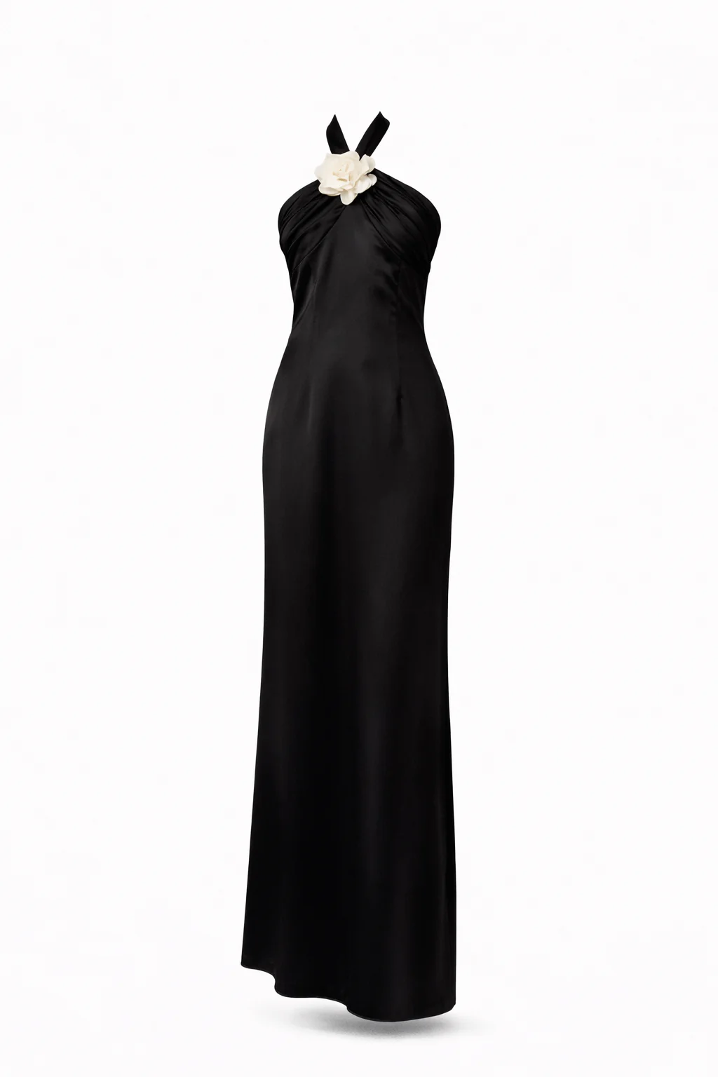 Lucia Rosette Halter Satin Gown - Image 6