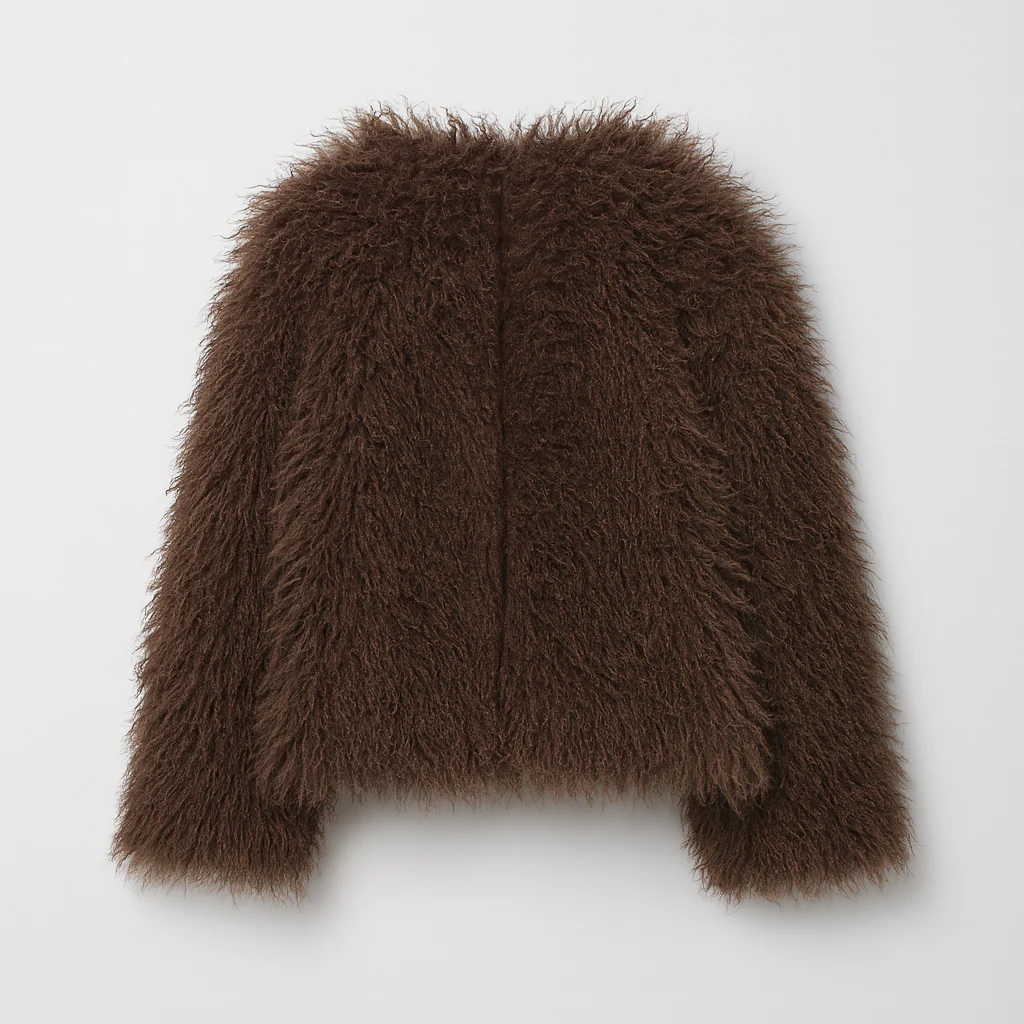 THE LUCIA FAUX FUR COAT – CHOCOLATE - Image 3