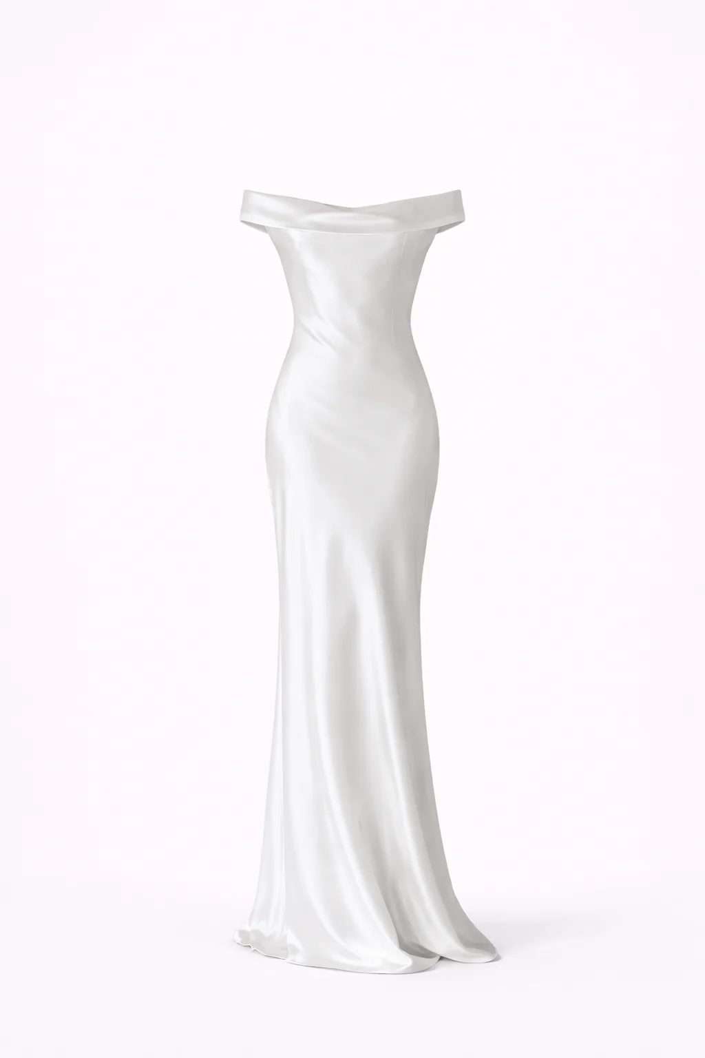SOMERSET GOWN — Off-Shoulder Draped Satin Maxi with Open Back - Image 3
