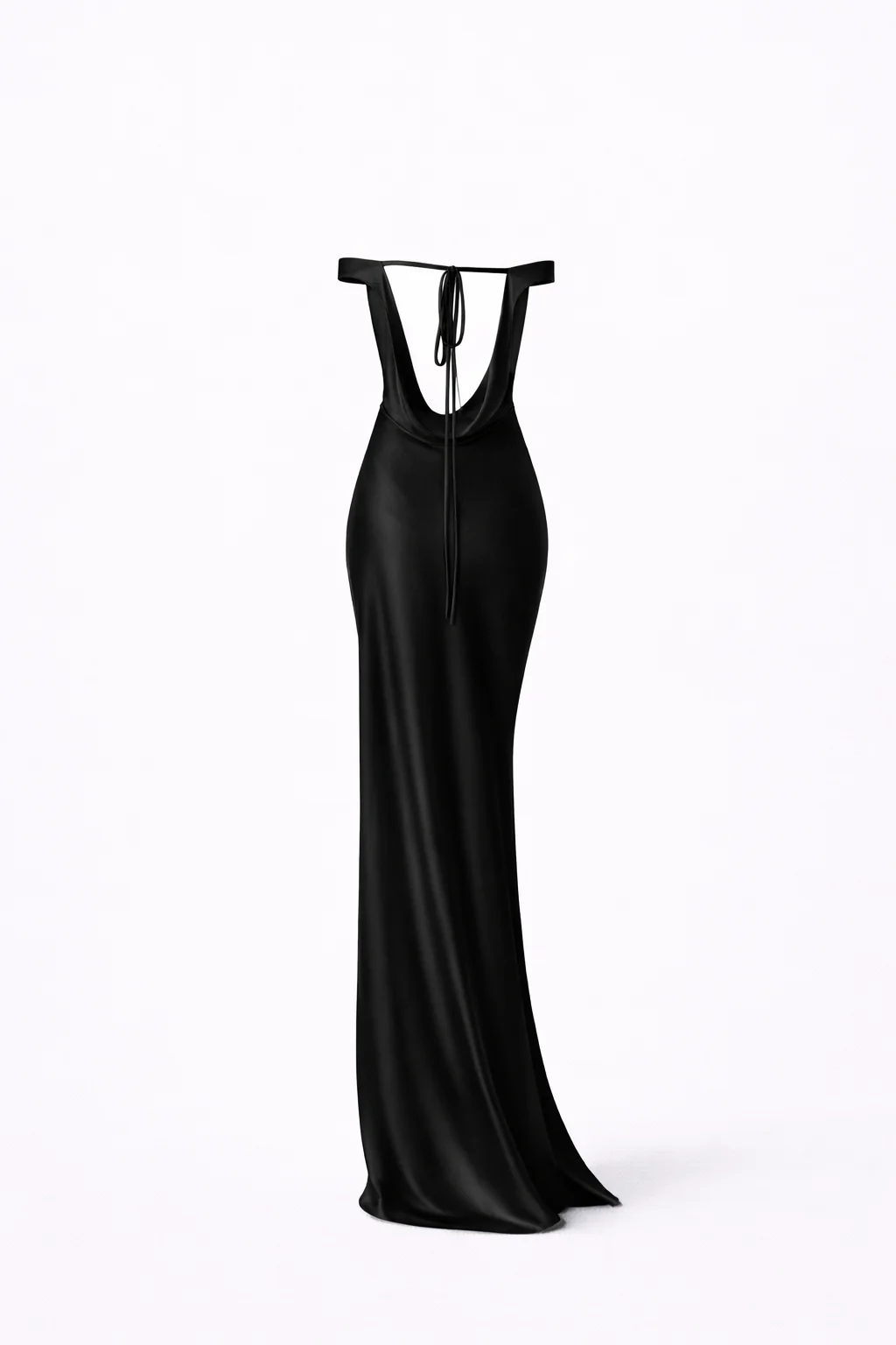 SOMERSET GOWN — Off-Shoulder Draped Satin Maxi with Open Back - Image 5