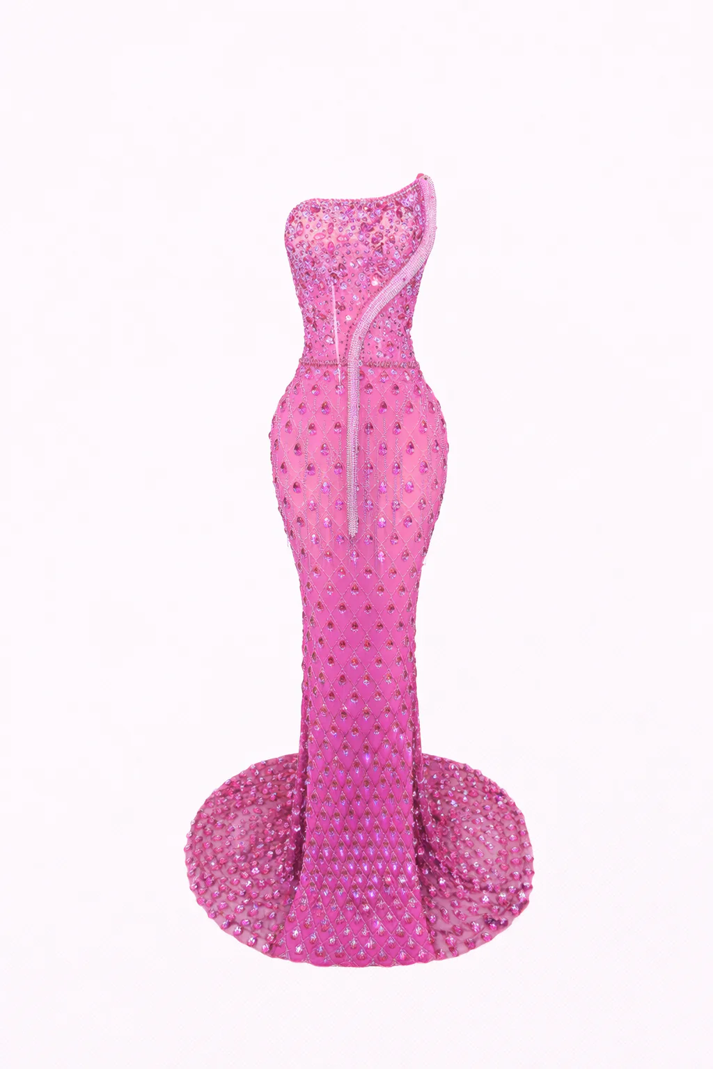 Dimond Gown — Crystal-Encrusted Sheer Mermaid Dress - Image 15