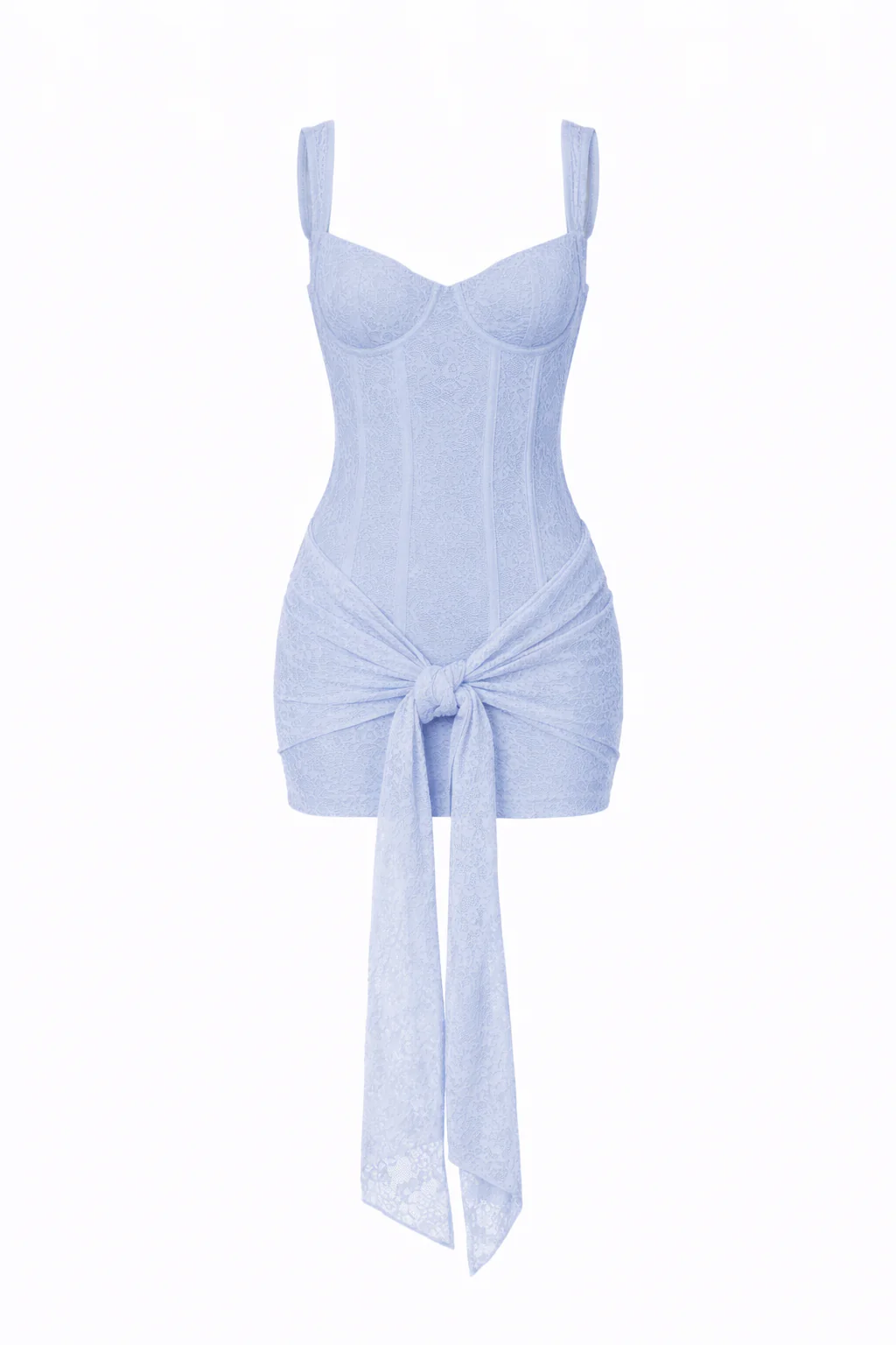VALENTINA DRESS — Lace Corset Mini with Draped Skirt - Image 10