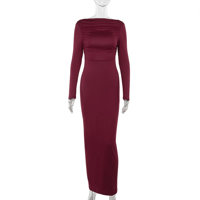 SLOANE DRESS — Open-Back Long-Sleeve Maxi - Image 3