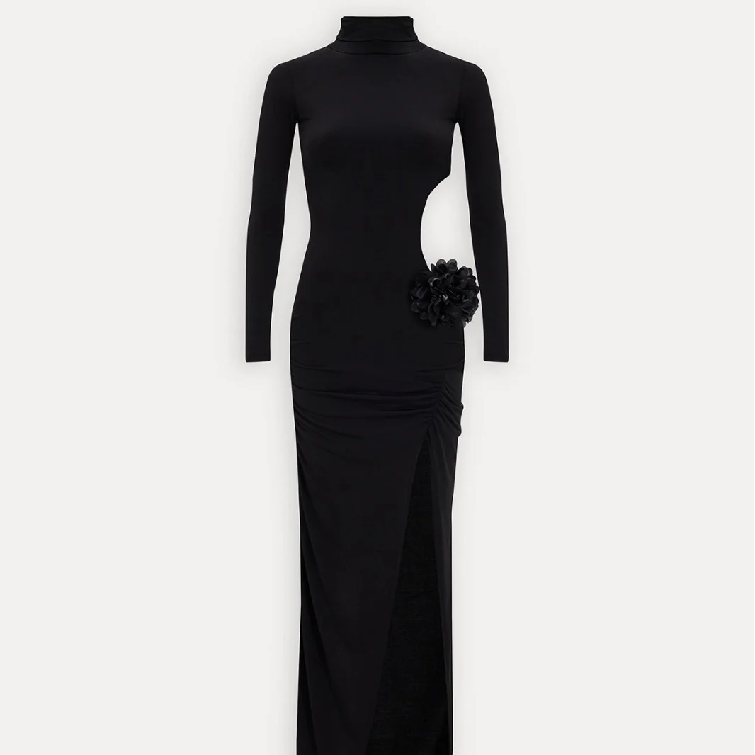 Camelia Gown — High-Neck Long Sleeve Maxi Dress - Image 3