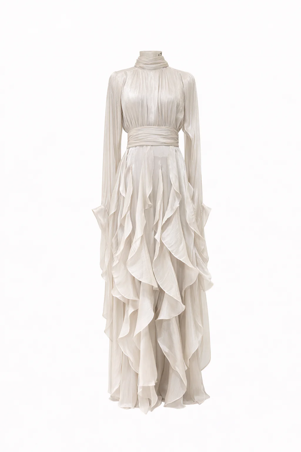 SERAPHINE RUFFLED GOWN — Pleated Maxi Dress - Image 2