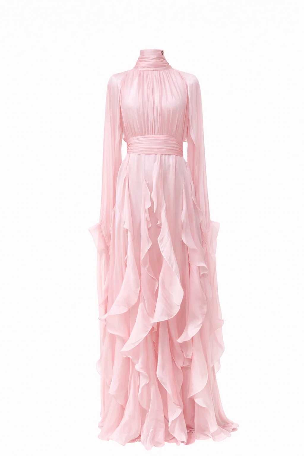 SERAPHINE RUFFLED GOWN — Pleated Maxi Dress - Image 3