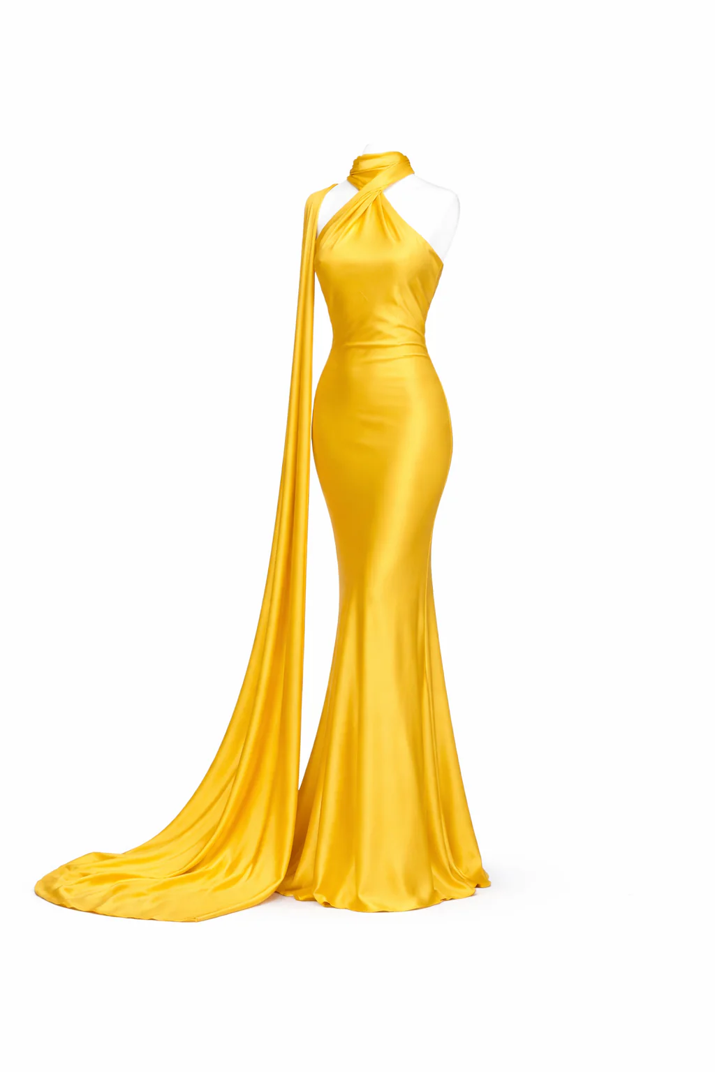 Sienna One-Shoulder Draped Satin Gown - Image 11