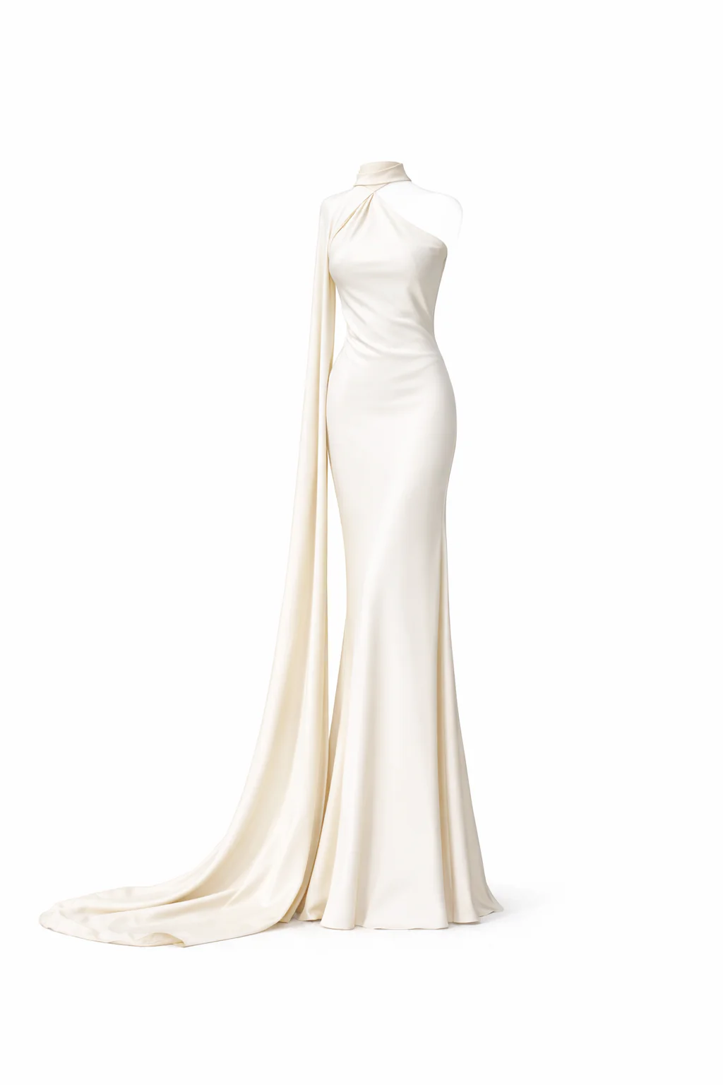 Sienna One-Shoulder Draped Satin Gown - Image 14