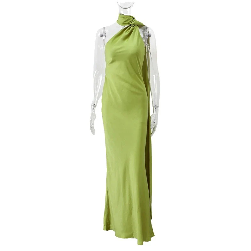 Sienna One-Shoulder Draped Satin Gown - Image 3