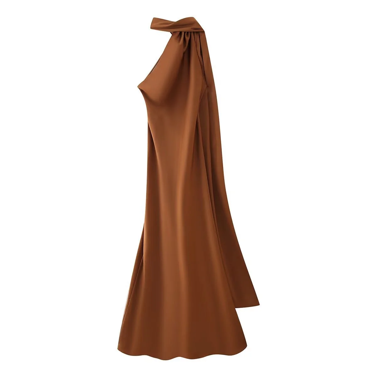 Sienna One-Shoulder Draped Satin Gown - Image 4