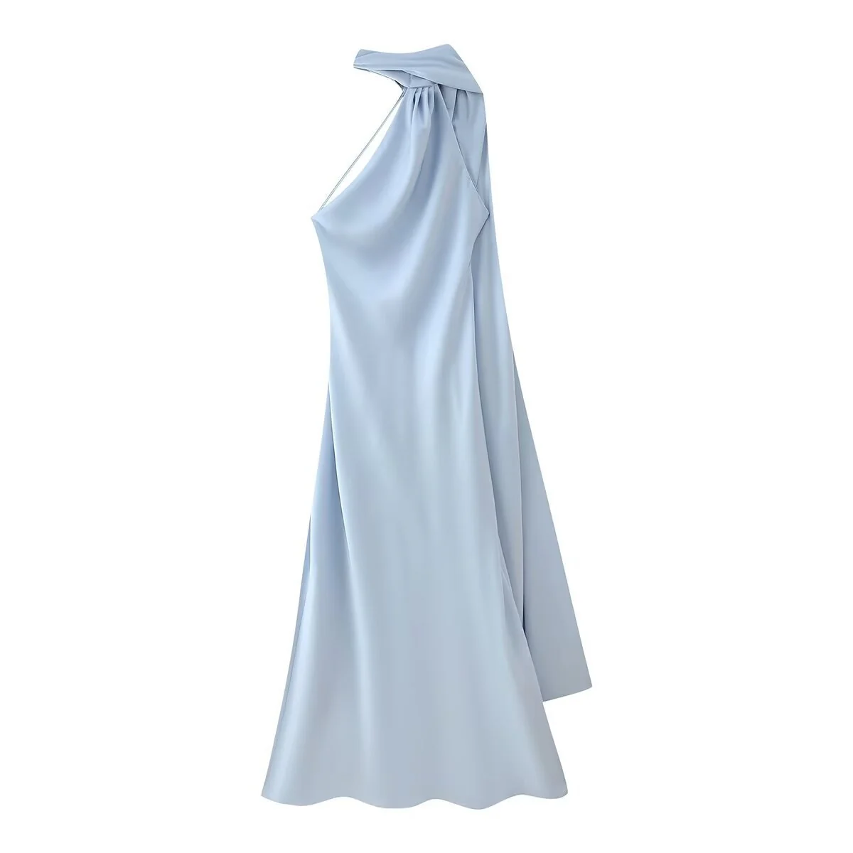 Sienna One-Shoulder Draped Satin Gown - Image 5