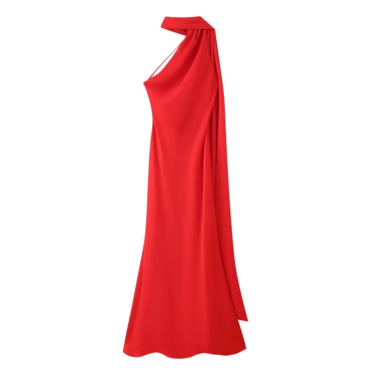 Sienna One-Shoulder Draped Satin Gown - Image 6