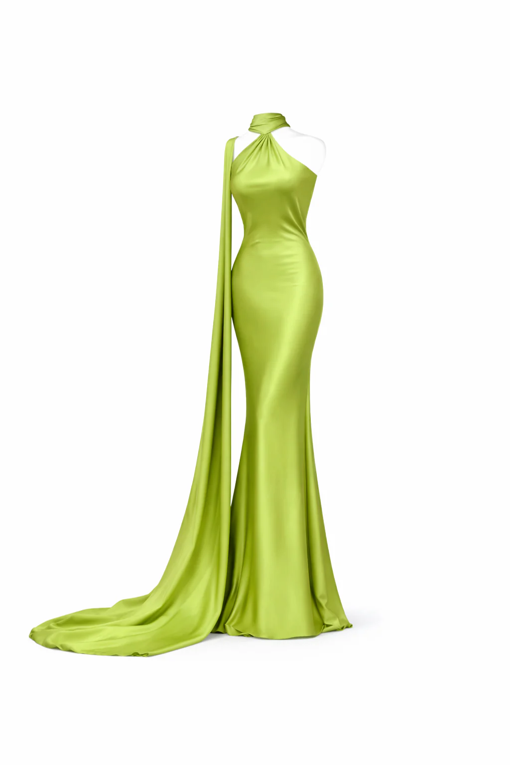 Sienna One-Shoulder Draped Satin Gown - Image 9