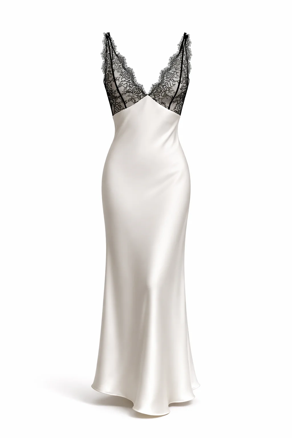 Elise Lace-Trim Satin Maxi Dress - Image 2