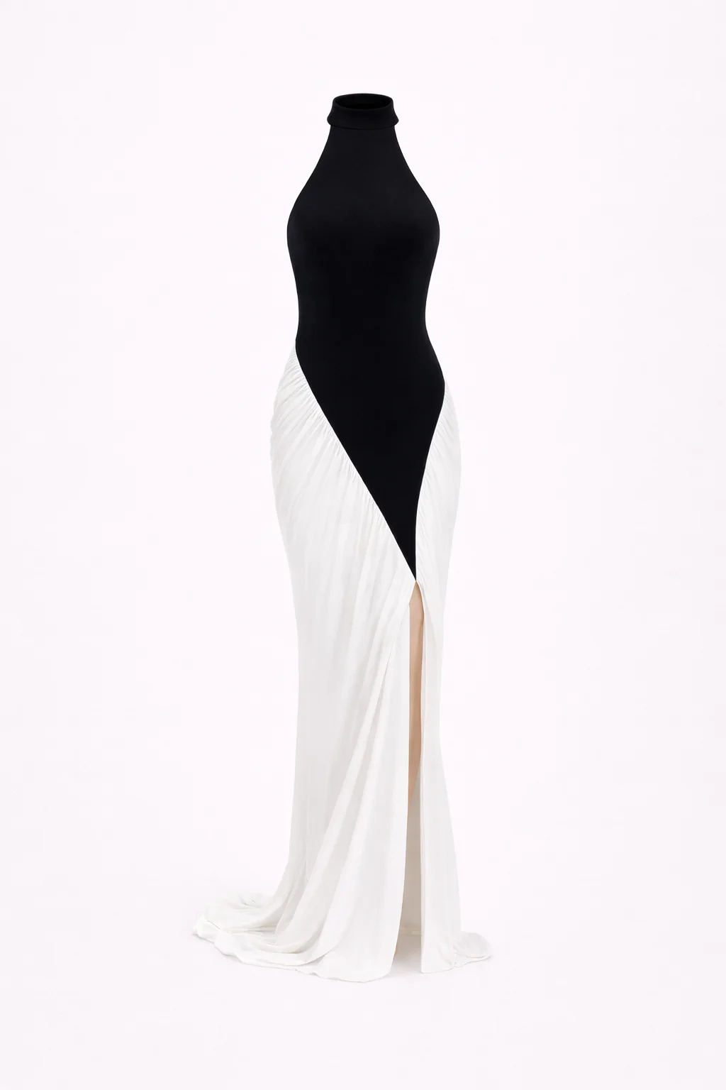 HARLOW DRESS — Halter Open-Back Contrast Maxi - Image 3