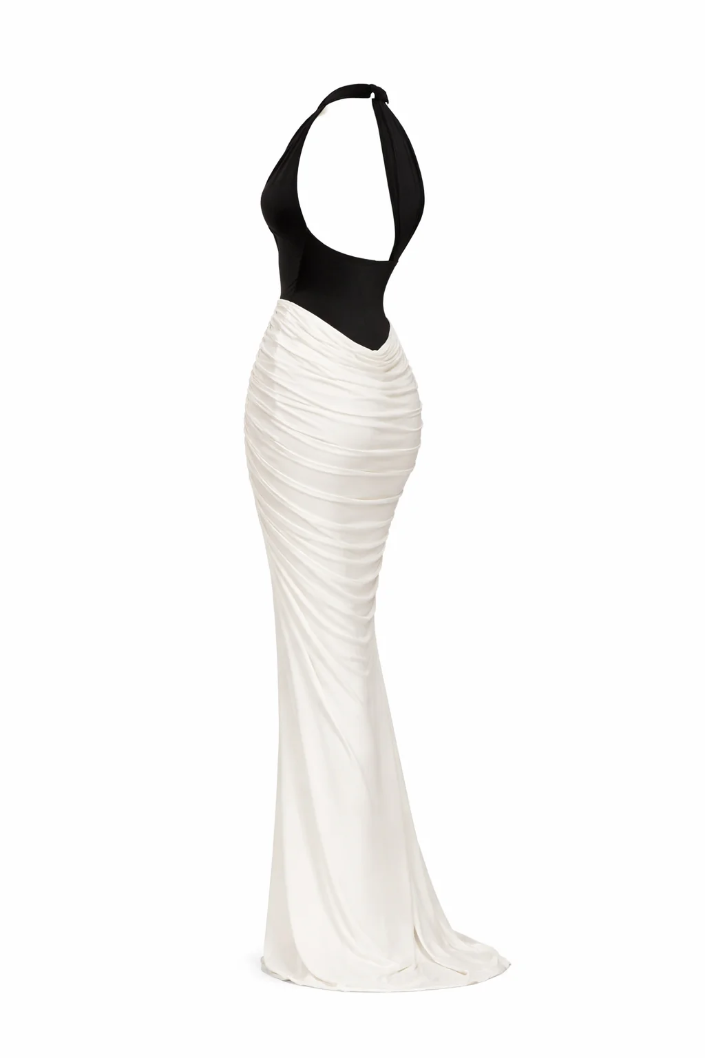 HARLOW DRESS — Halter Open-Back Contrast Maxi - Image 4