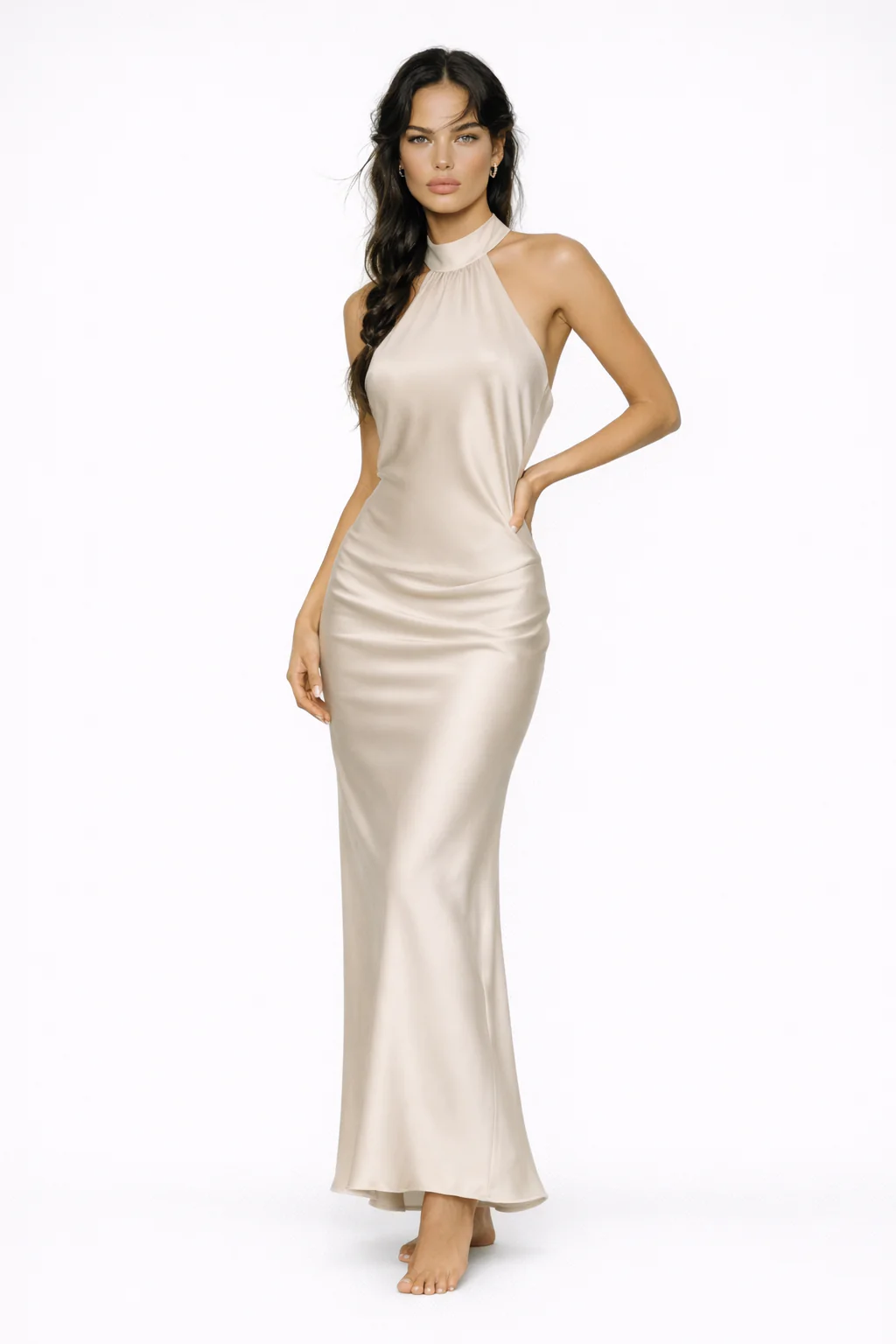 Siena Halter Satin Maxi
