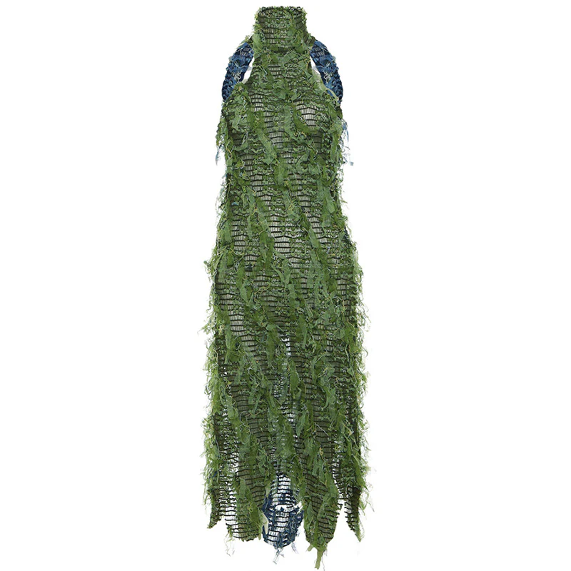 Cascade Sequin Fringe Halter Dress - Image 3
