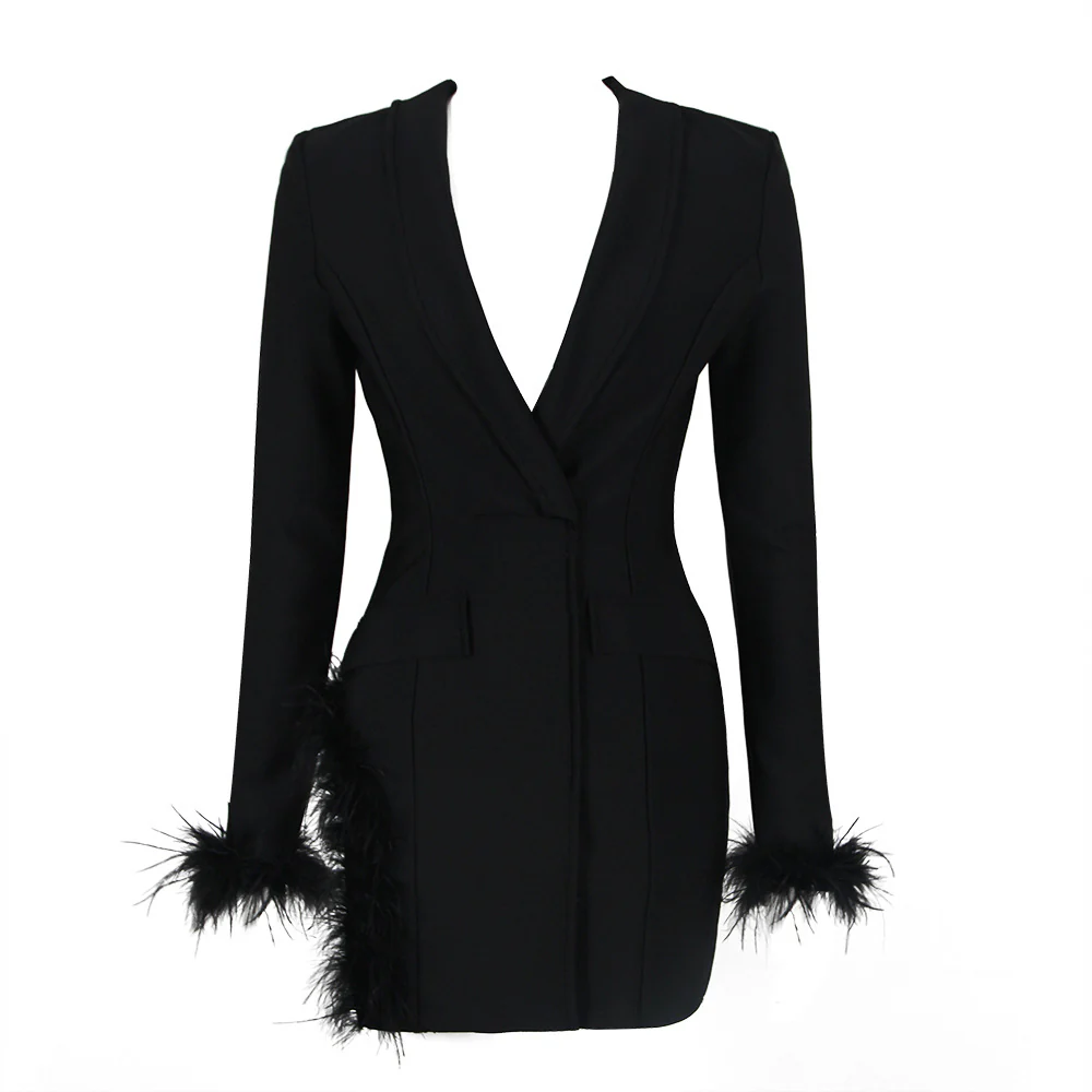 Valentina Feather-Trim Blazer Dress - Image 5