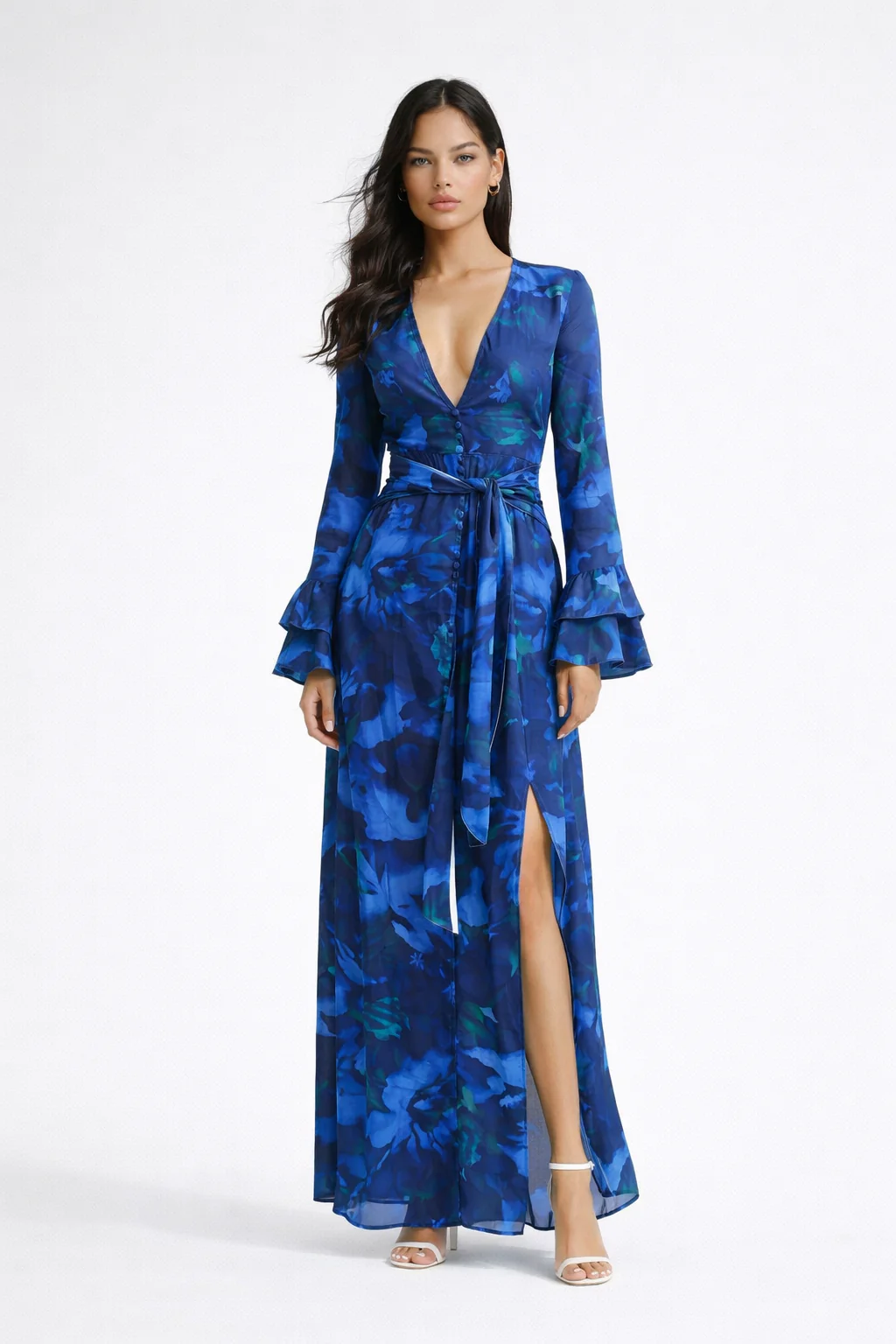 Azura Printed Wrap Maxi Dress