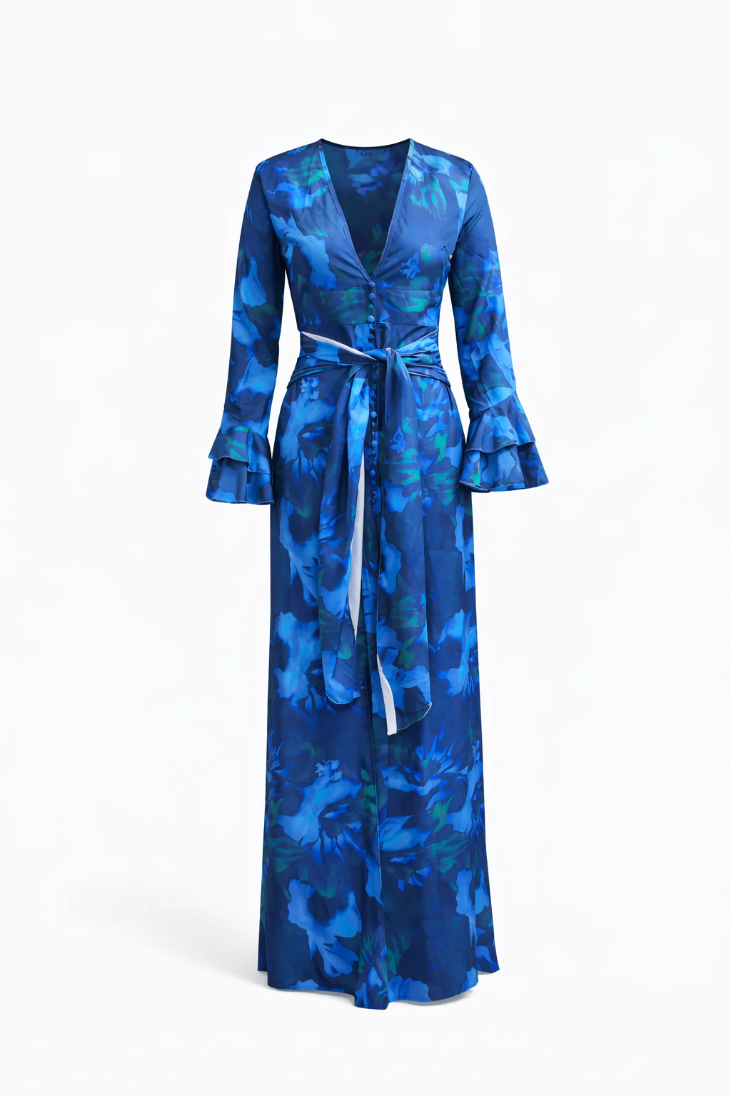 Azura Printed Wrap Maxi Dress - Image 3