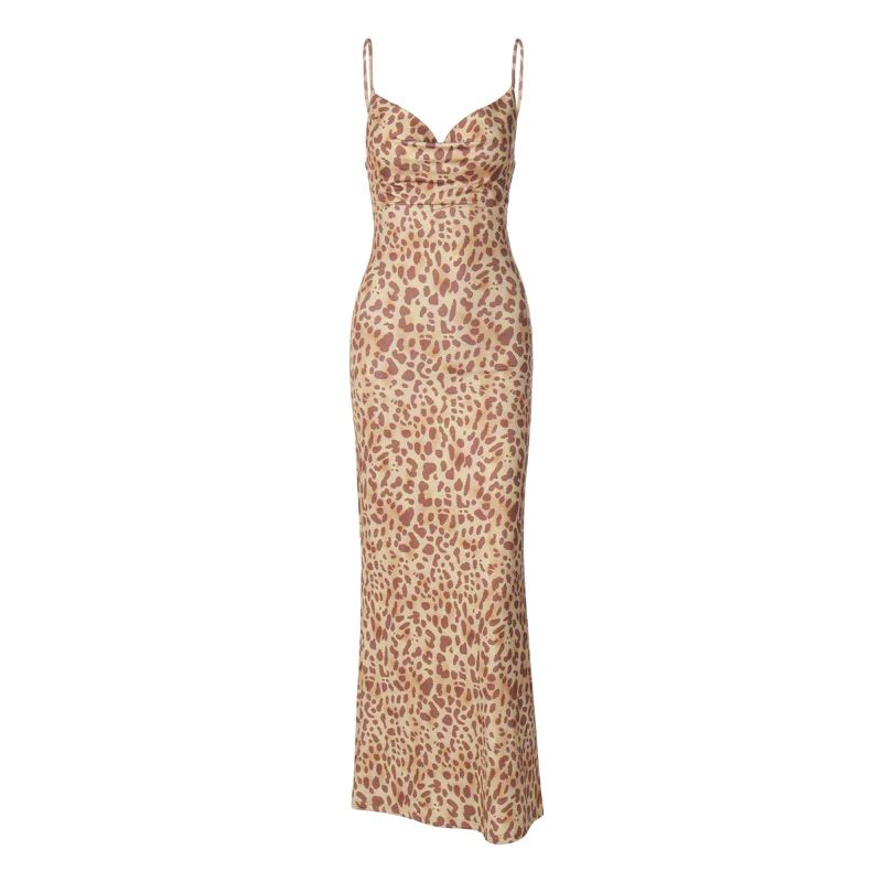 Valeria Leopard Slip Maxi Dress - Image 3