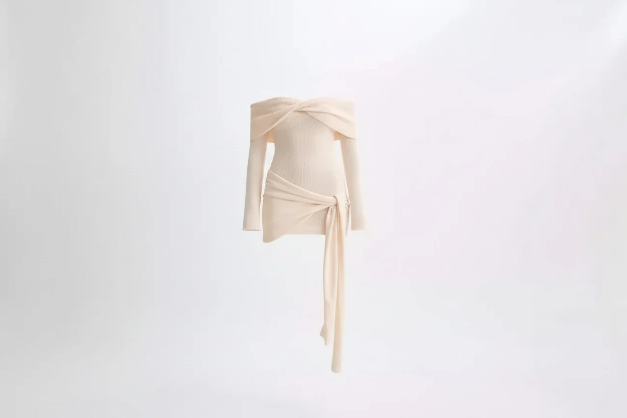 MIRA — Off-Shoulder Knit Mini Dress - Image 5