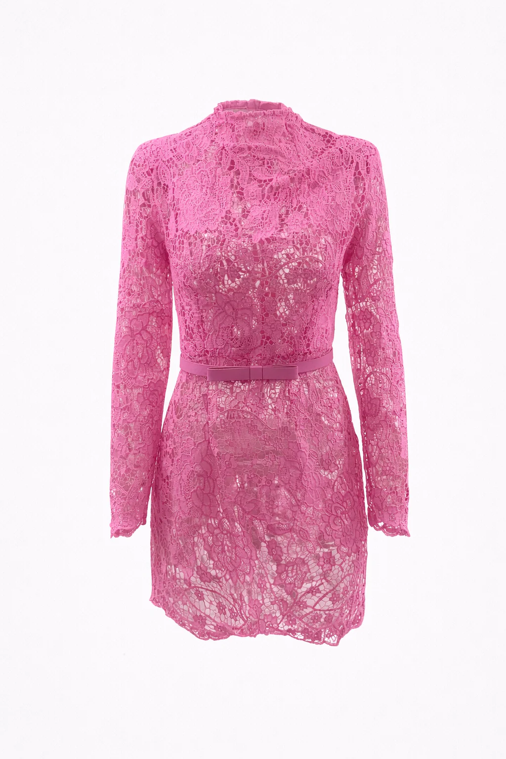 Rosalie Lace Belted Mini Dress - Image 3