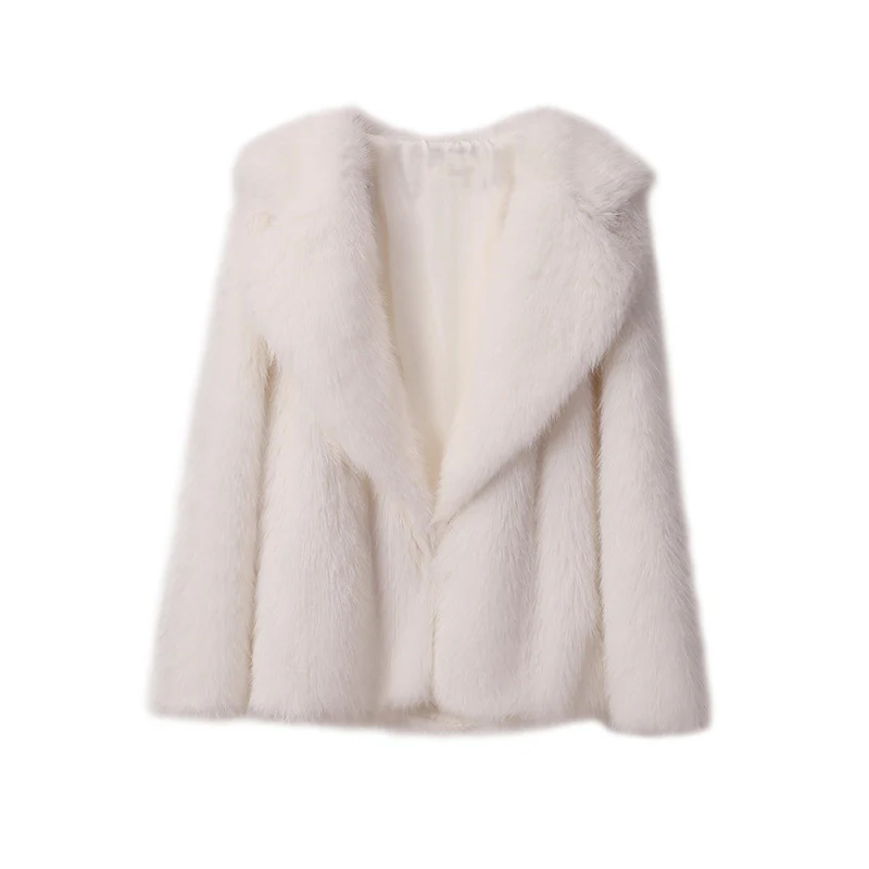 The Lapel Faux Fur Coat - Image 11