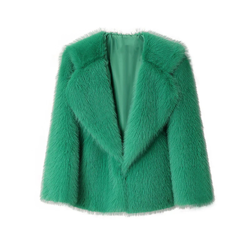 The Lapel Faux Fur Coat - Image 8
