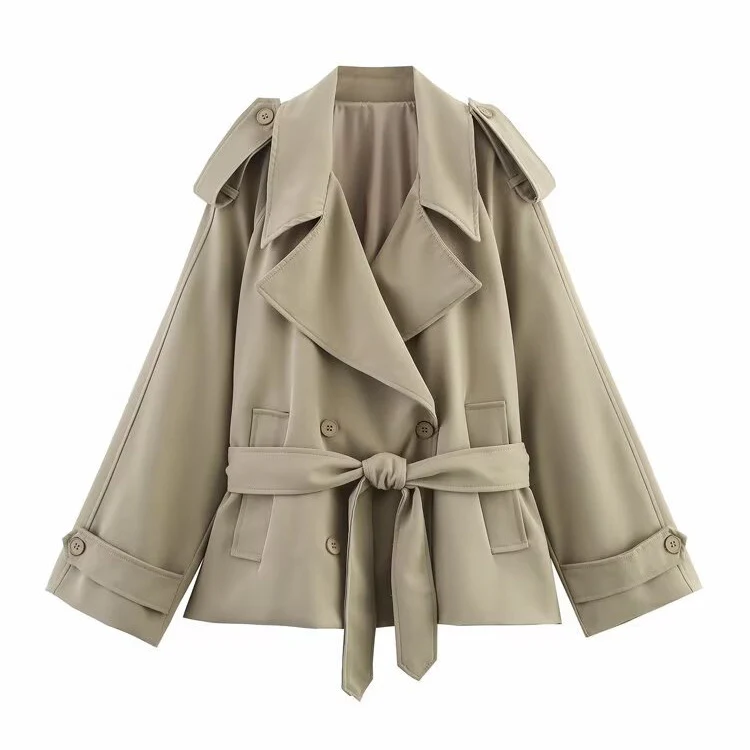 KENSINGTON TRENCH — Cropped Double-Breasted Windbreaker Coat - Image 3