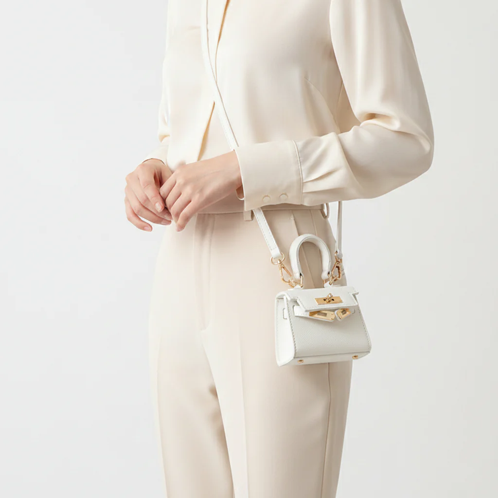 VIVIENNE MICRO — Structured Mini Top-Handle with Lock Detail - Image 6