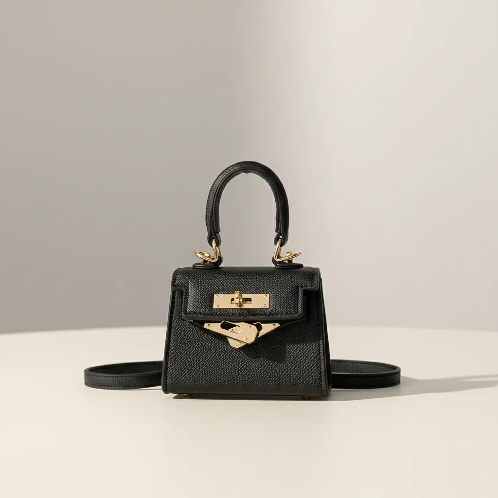 VIVIENNE MICRO — Structured Mini Top-Handle with Lock Detail - Image 7