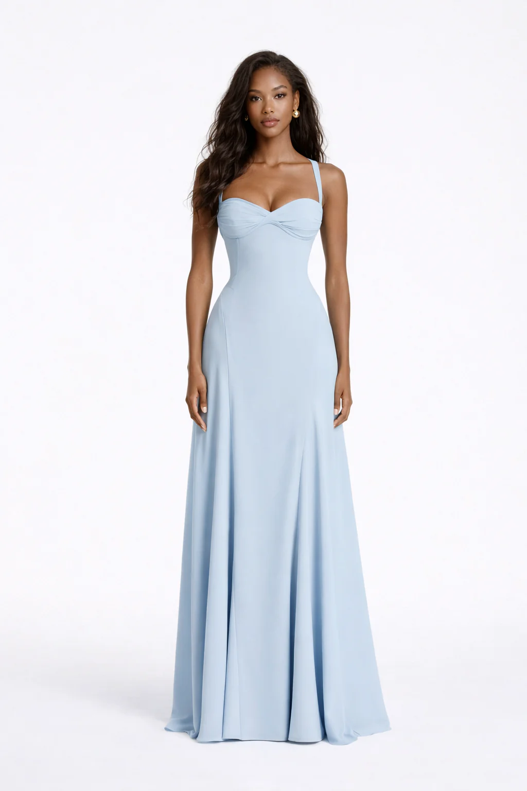 NEMA DRESS — Corset-Back Maxi with Soft Drape