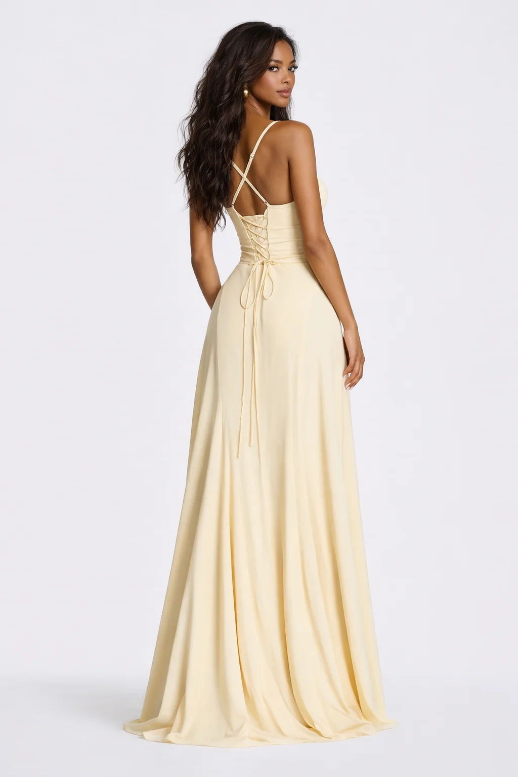 NEMA DRESS — Corset-Back Maxi with Soft Drape - Image 2