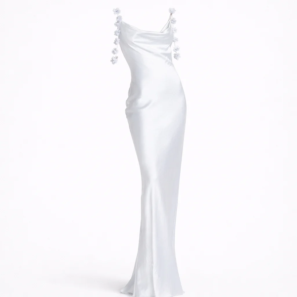 Amara Floral Strap Satin Maxi Dress - Image 3