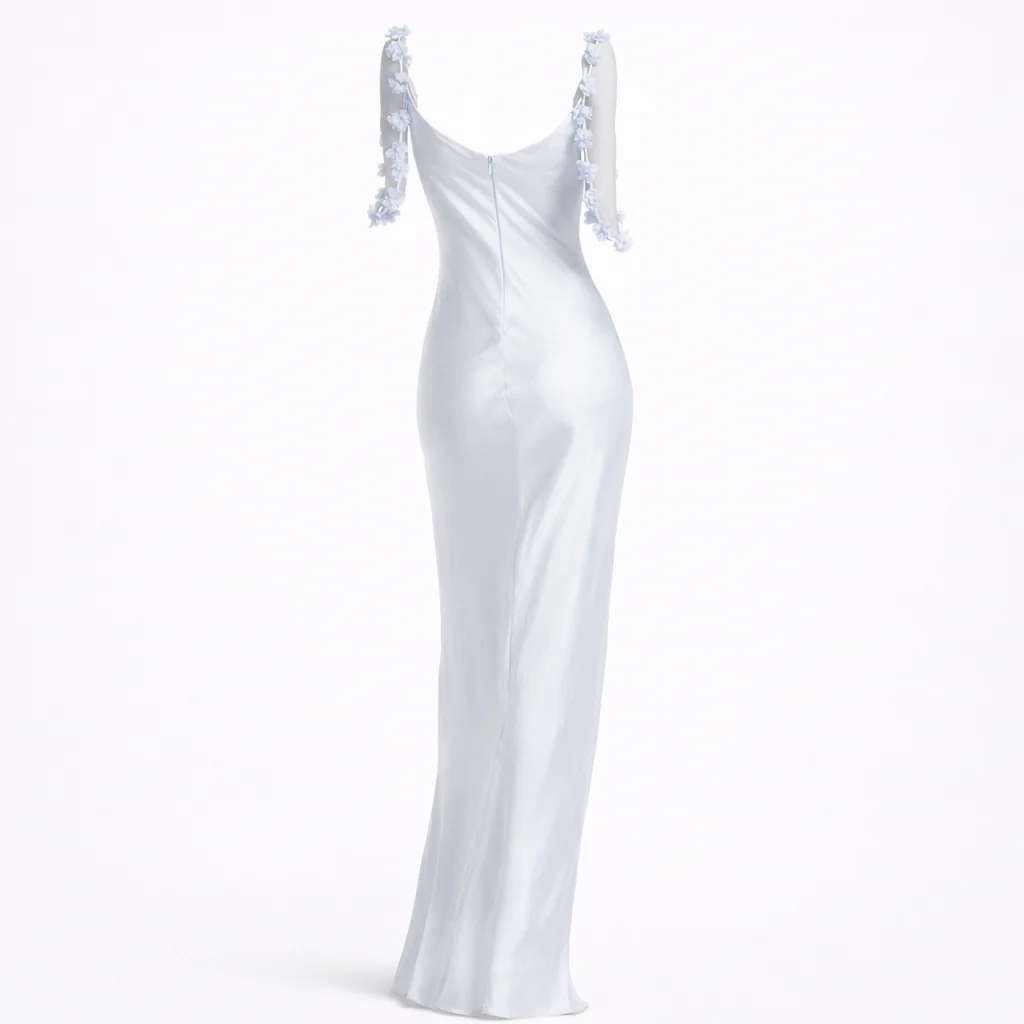 Amara Floral Strap Satin Maxi Dress - Image 6