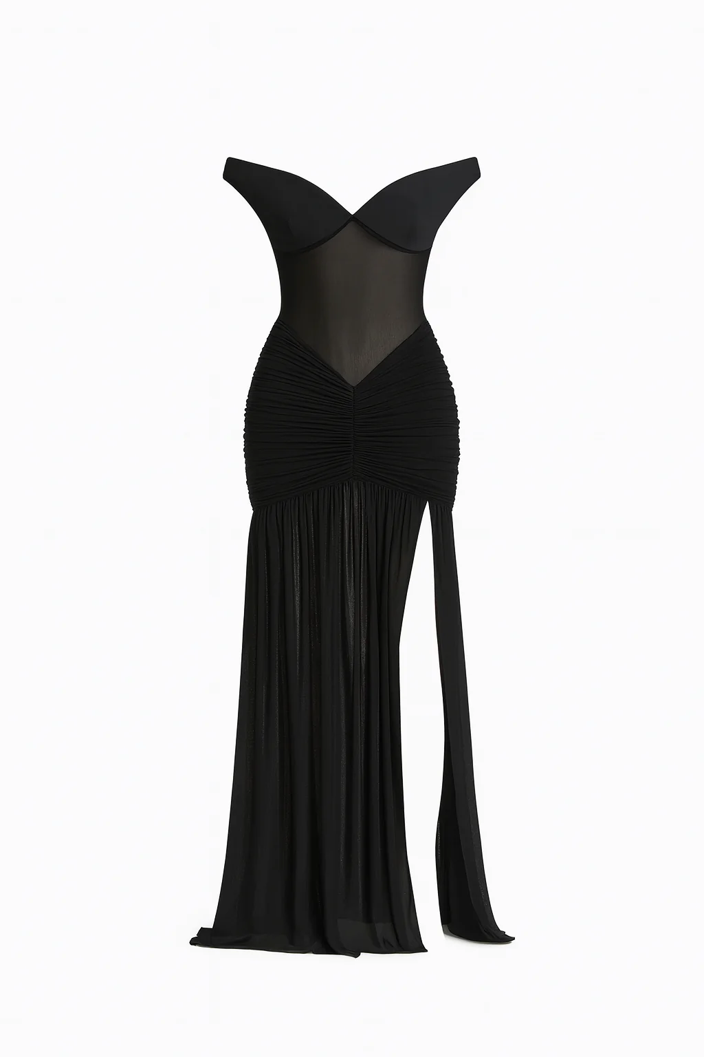Noir Off Shoulder Corset Maxi Gown - Image 6