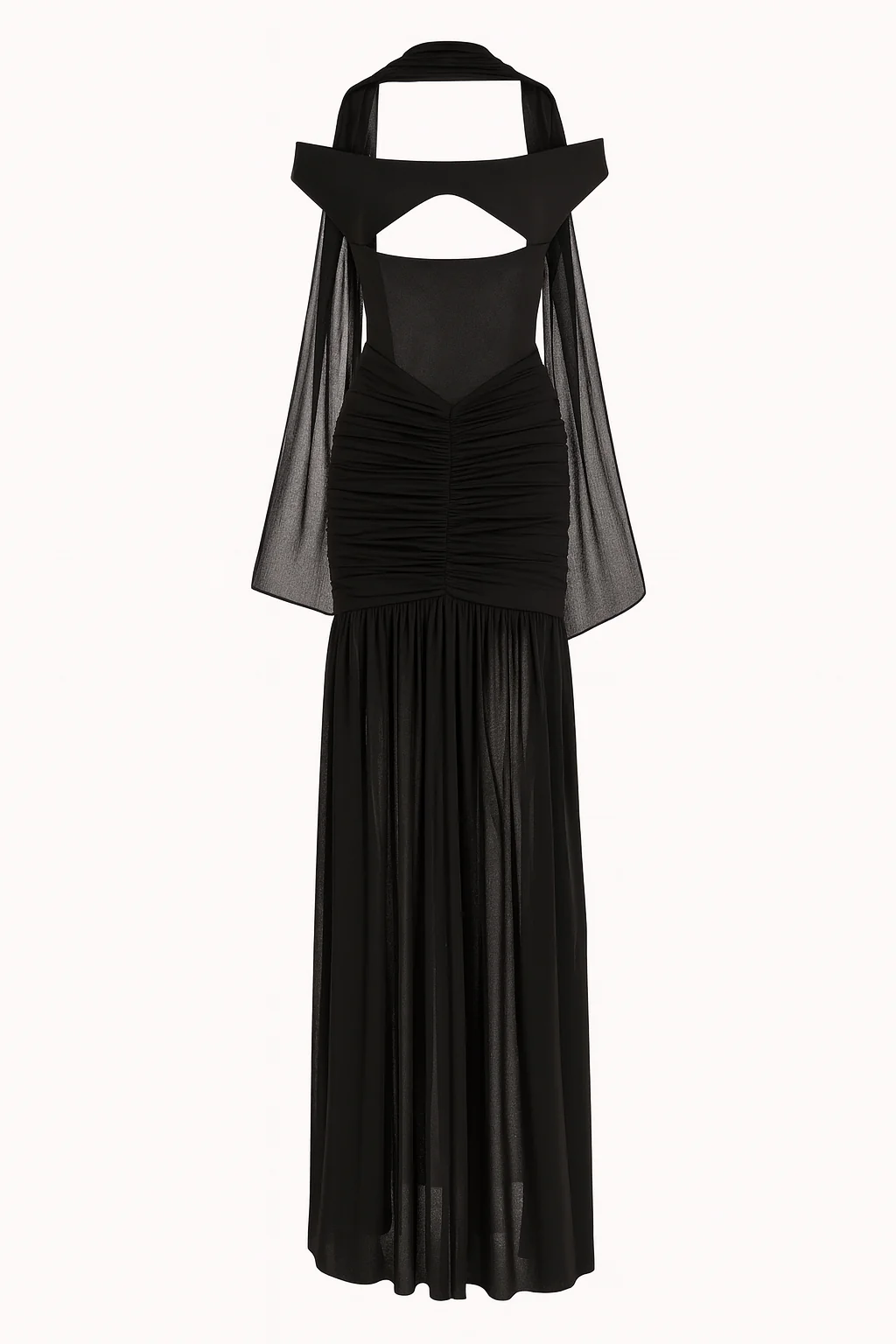 Noir Off Shoulder Corset Maxi Gown - Image 8