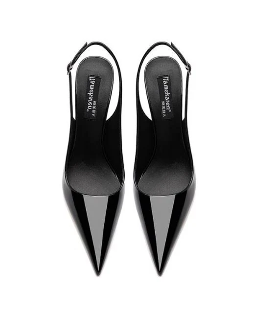 Nude Soft Leather Hollow Female Ankle-strap High Heels - Image 4