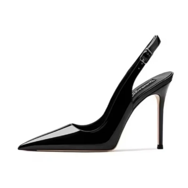 Nude Soft Leather Hollow Female Ankle-strap High Heels - Image 6