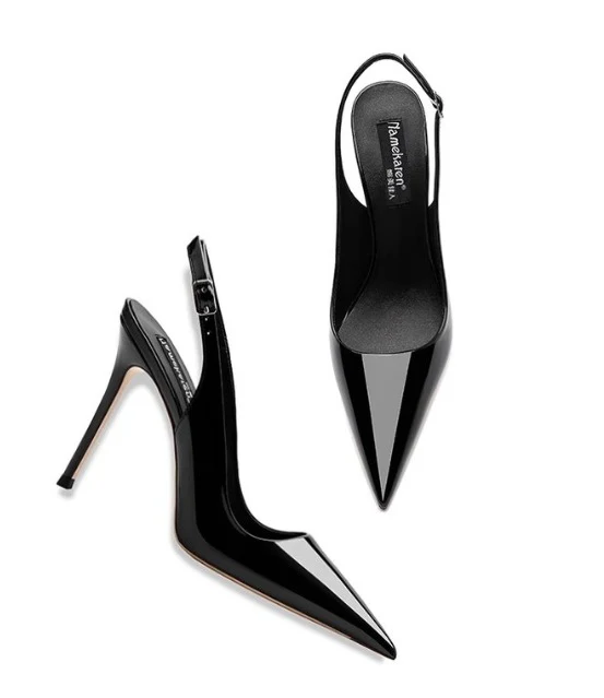 Nude Soft Leather Hollow Female Ankle-strap High Heels - Image 8