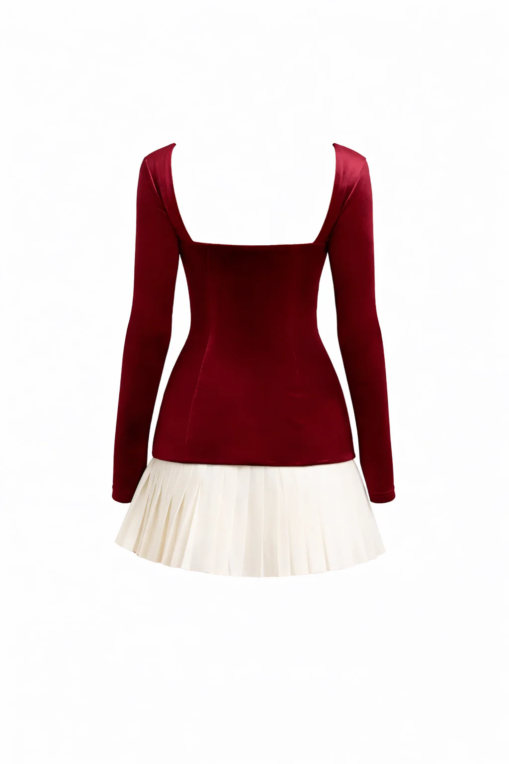 AVA MINI — Square-Neck Pleated Mini Dress - Image 6