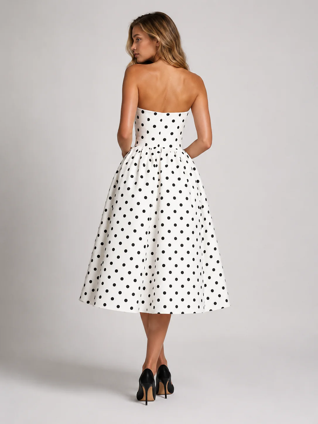 Colette Polka Dot Midi Dress - Image 2