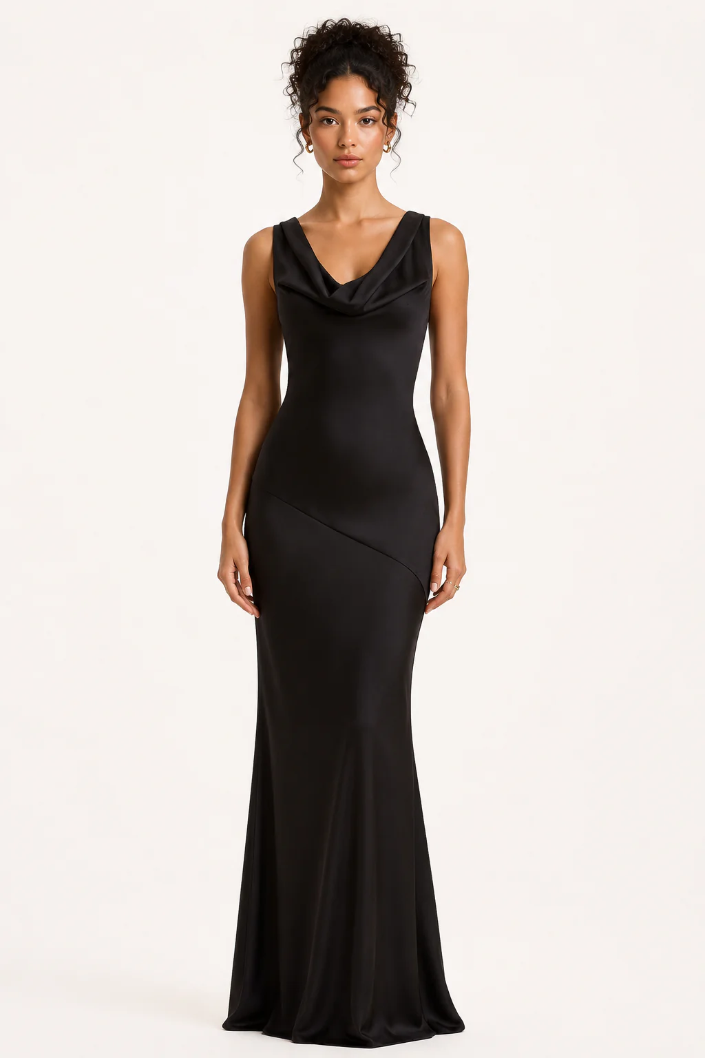 Noemi Satin Cowl Back Maxi Dress