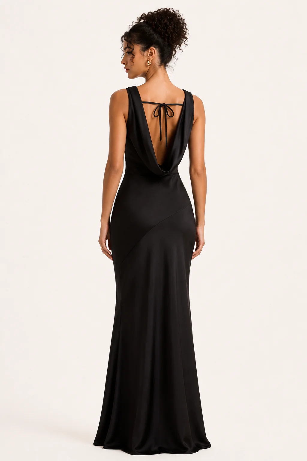 Noemi Satin Cowl Back Maxi Dress - Image 2