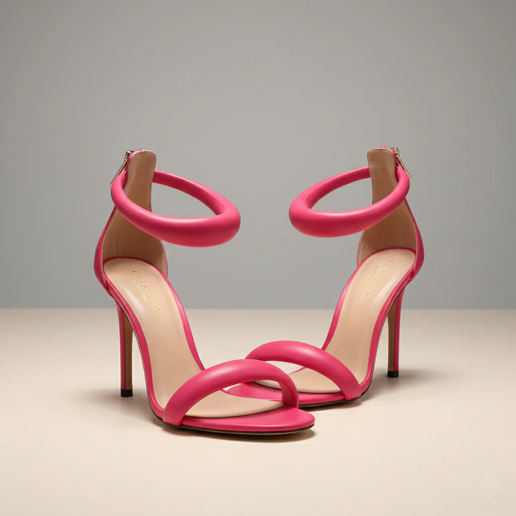 THE ROMANA HEEL — Round-Toe T-Strap Stiletto Sandal - Image 2