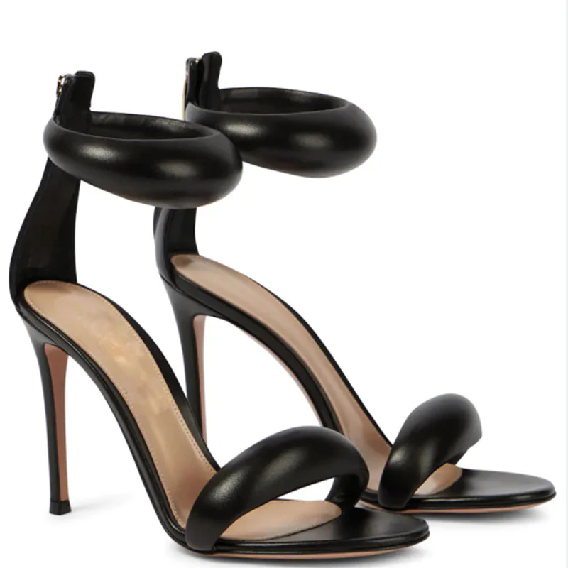 THE ROMANA HEEL — Round-Toe T-Strap Stiletto Sandal - Image 3