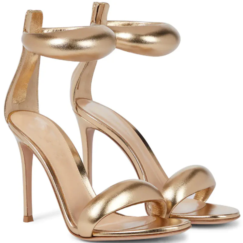 THE ROMANA HEEL — Round-Toe T-Strap Stiletto Sandal - Image 4